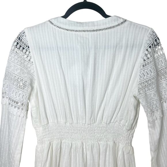 NWT Storia Boho Midi White Eyelet Dress Sz S - Picture 9 of 9